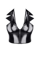 schwarzes Lack Damen-Top TDMelania001 - 2XL