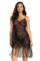 black mesh dress with lace H180971 - L