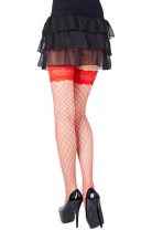 Hold-ups fishnet Stockings Rita red - T5/6 Hold-ups fishnet Stockings Rita red - T5/6
