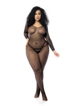 Langärmliger Netz-Bodystocking – MAL1102XBLK - OSX Langärmliger Netz-Bodystocking – MAL1102XBLK - OSX
