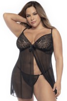 schwarzes Babydoll Plus Size - MAL7501XBLK - XL/2XL schwarzes Babydoll Plus Size - MAL7501XBLK - XL/2XL
