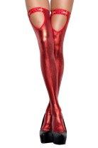 rosso wetlook stockings ST07 S/M
