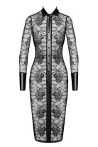 F376 Noirelle Lace Button-up Midi dress - 2XL