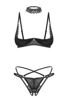 3-teilges ouvert Set Donarella schwarz - XS/S 3-teilges ouvert Set Donarella schwarz - XS/S