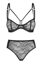 080918 Set out of balconette bra and lace brief - S (BH 70C/75B & Panty 36)