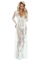 long white Robe So Elegant PR7044 - S/M long white Robe So Elegant PR7044 - S/M