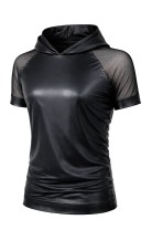 Herren Kapuzen T-Shirt ADSolar001 schwarz - S