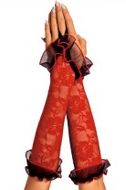 red gloves made of lace