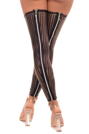 black perforated Stockings S574 - S/M