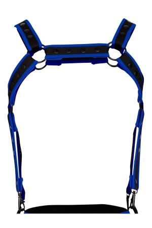 schwarz/neoblauer Brust-Harness 05 - OS