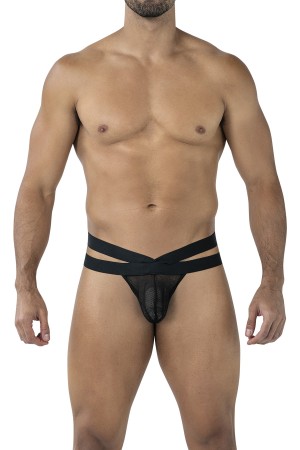 Black Mesh Crossed Thong RAV105 by Cut4Men