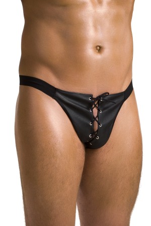 schwarzer Kunstleder Jockstrap 044 - 2XL/3XL