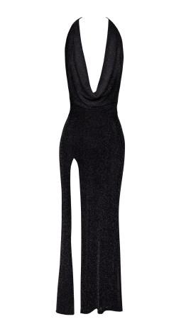 F373 Onyx Liquid Long dress - S