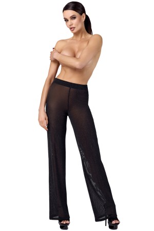 F374 Onyx Sheer Palazzo trousers by Noir Handmade
