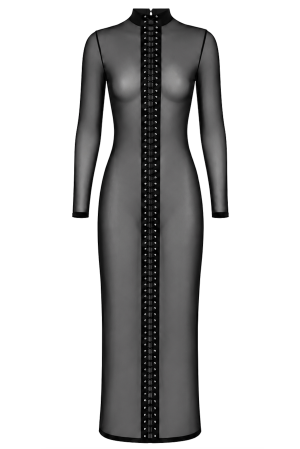 F410 Do Not Disturb Lace-Up Maxi Dress - M