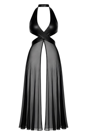 F412 Do not Disturb Crossover Halter Maxi Kleid - XS