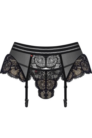 853-GAR-1 Garter Belt + T-String black - L/XL