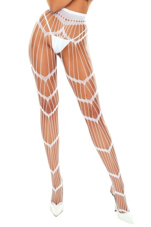 open tights S033 white - S/M