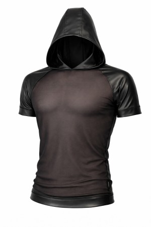 Herren Kapuzen T-Shirt ADMagnus001 schwarz - S