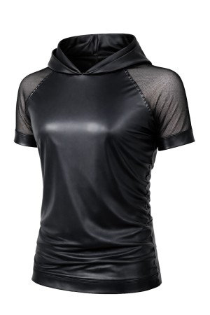 Herren Kapuzen T-Shirt ADSolar001 schwarz - S