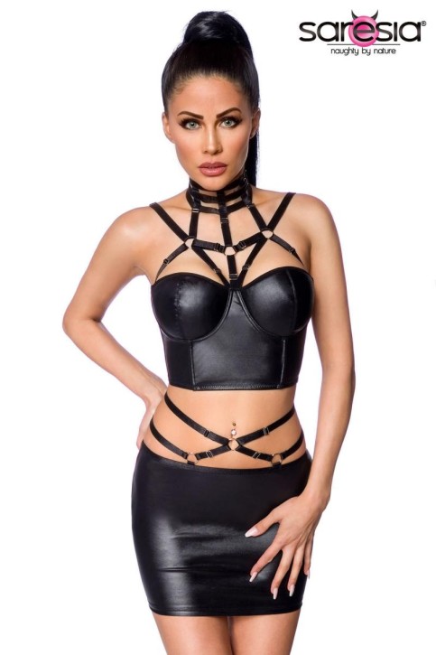 Harness-Wetlook-Set mit Rock 18263 - M/L