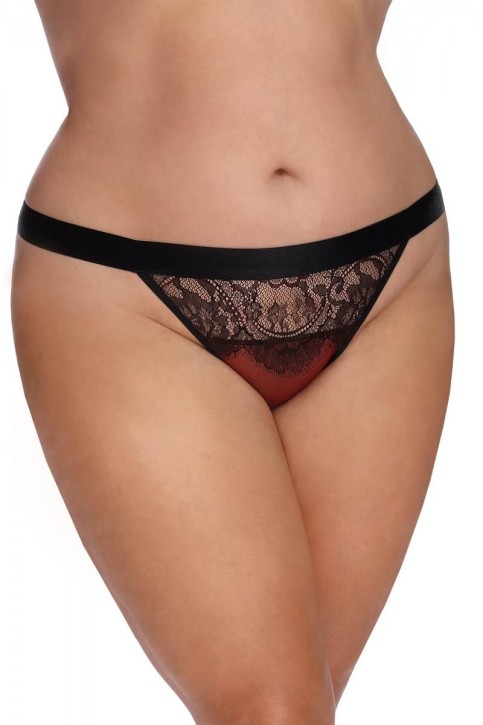 dunkelroter Knickers mit Spitze AA052934 - 3XL/4XL