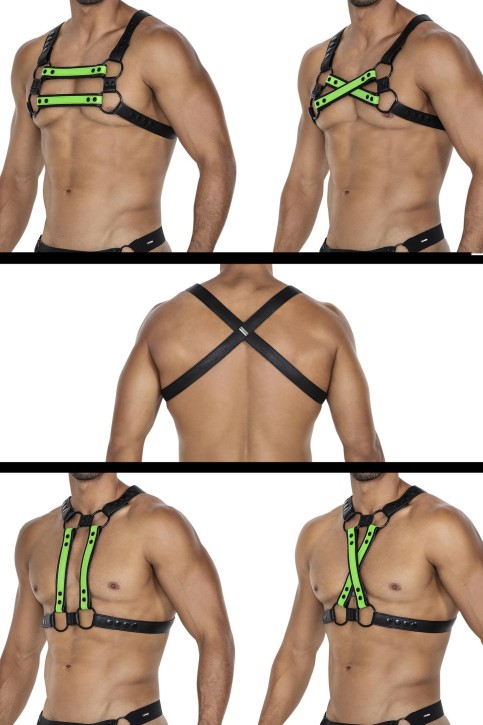 black/neon green chest harness 06 - OS