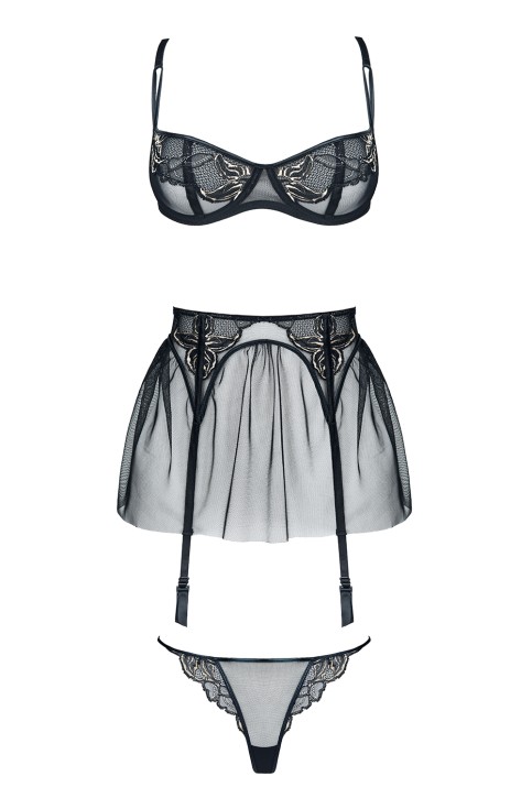 schwarz/goldenes Set Catherine - XL