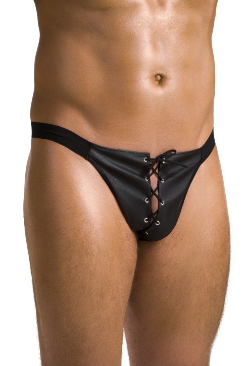 schwarzer Kunstleder Jockstrap 044 - S/M