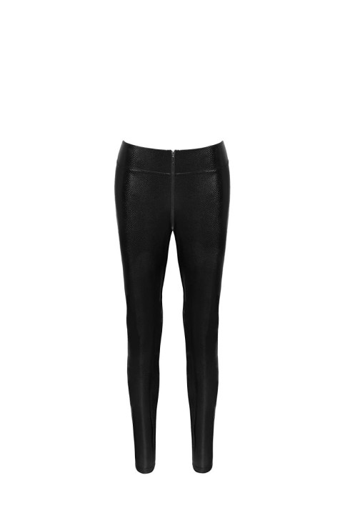 F274 Snake wet look leggings with zipper - 2XL