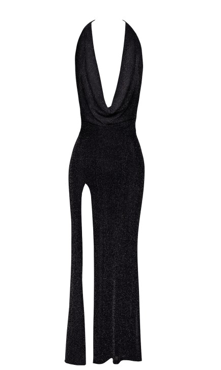 F373 Onyx Liquid Long dress - M