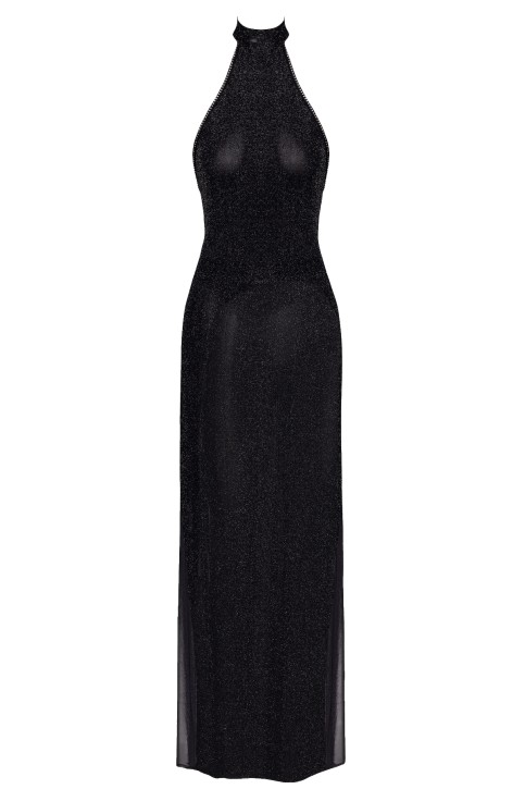 F372 Onyx Twin-slit Long dress - 3XL