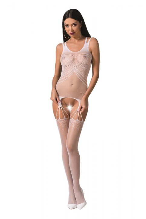 weißer ouvert Bodystocking BS070 von Passion