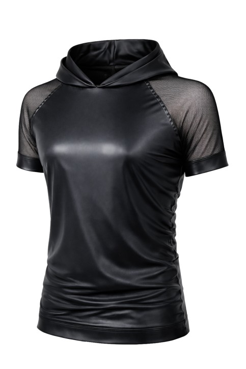 Herren Kapuzen T-Shirt ADSolar001 schwarz - S